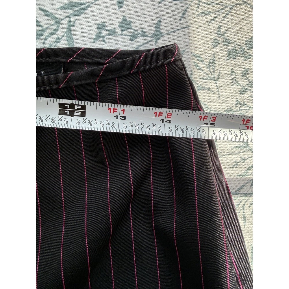 Vintage B. Smart Y2K Women's Black Pink Pinstripe Pants Size 11/12 Straight Leg - Picture 8 of 10